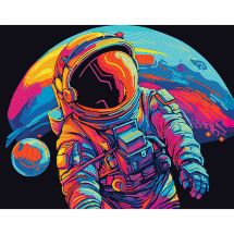 Kit de broderie Diamant - Diamond Dotz - Astronaute néon