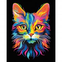 Kit de broderie Diamant - Diamond Dotz - Chat néon