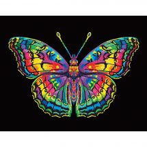 Kit de broderie Diamant - Diamond Dotz - Papillon néon