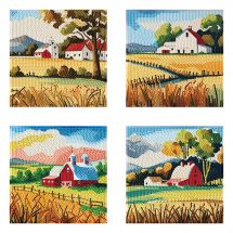 Kit de broderie Diamant - Diamond Dotz - 4 designs "Vues de la campagne"