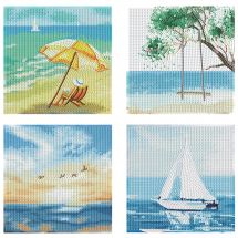 Kit de broderie Diamant - Diamond Dotz - 4 designs "Jours d'été"