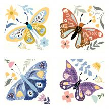 Kit de broderie Diamant - Diamond Dotz - 4 designs "papillons"