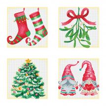Kit de broderie Diamant - Diamond Dotz - 4 designs "Joie de Noël"