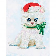 Kit de broderie Diamant - Diamond Dotz - Chaton de Noël