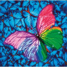 Kit de broderie Diamant - Diamond Dotz - Papillon rose