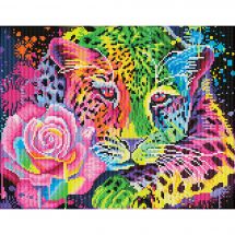 Kit de broderie Diamant - Diamond Dotz - Léopard arc-en-ciel