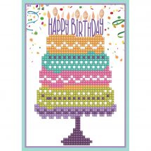 Carte broderie Diamant - Diamond Dotz - Happy Birthday