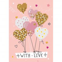 Carte broderie Diamant - Diamond Dotz - With love