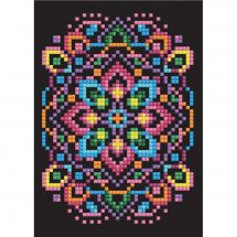 Carte broderie Diamant - Diamond Dotz - Mandala fond noir