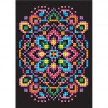 Carte broderie Diamant - Diamond Dotz - Mandala fond noir