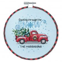 Kit broderie point de croix avec tambour - Dimensions - Camion de fêtes