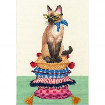 Kit point de croix - Dimensions - Dame aux chats