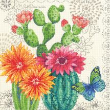 Kit point de croix - Dimensions - Cactus fleuris