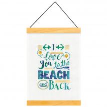 Kit de bannière à broder - Dimensions - Je t'aime à la plage