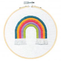 Kit de broderie sur tambour - Dimensions - Joli arc-en-ciel