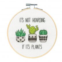 Kit broderie point de croix avec tambour - Dimensions - Collection de plantes