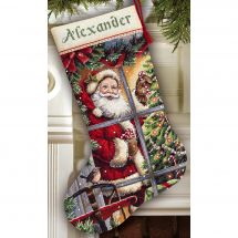 Kit de chaussette de Noël à broder - Dimensions - Père Noël