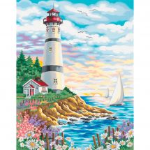 Kit de peinture par numéro - Dimensions - Phare au lever du soleil