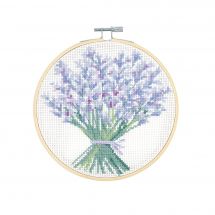 Kit broderie point de croix avec tambour - DMC - Bouquet de lavandes