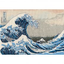 Kit broderie point de croix - DMC - La grande vague d'après Hokusai