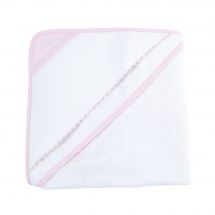 Accessoires à broder pour bébé  - DMC - Sortie de bain - Rose à pois blancs