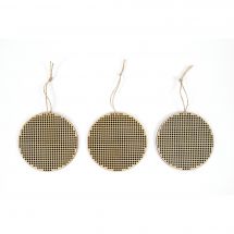 Kit d'ornement à broder - DMC - 3 boules de Noël perforées à broder