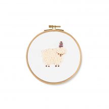 Kit de broderie sur tambour enfant  - DMC - Un cadeau pour toi mouton