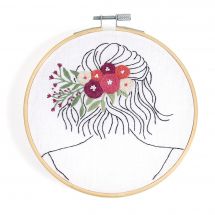 Kit de broderie sur tambour - DMC - Coiffure florale