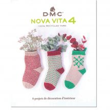 Livre - DMC - 6 projets pour Noël NOVA VITA 4 effet métallisé