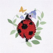 Kit broderie point de croix enfant avec tambour - DMC - La coccinelle