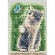 Kit point de croix - Dutch Stitch Brothers - Chat avec papillon