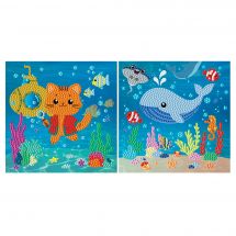 Kit de broderie Diamant enfant - Dotzies - Sous la mer - 2 designs