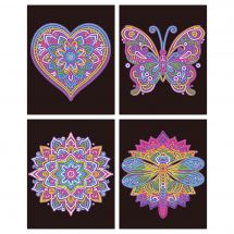 Kit de broderie Diamant - Dotzies - 4 designs Mandalas