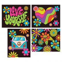 Kit de broderie Diamant - Dotzies - 4 designs Peace and Love