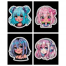 Kit de broderie Diamant - Dotzies - 4 designs filles Manga