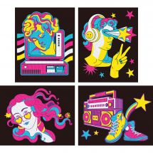 Kit de broderie Diamant - Dotzies - 4 designs Retro Classic