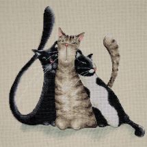 Kit broderie point de croix - Design works - Trio de chatons