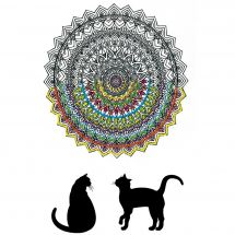 Toile pré-dessinée - Zenbroidery - Mandala chat