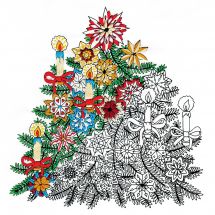 Toile pré-dessinée - Zenbroidery - Sapin de Noël