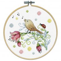 Kit point de croix avec tambour - Design works - Oiseau