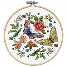 Kit point de croix avec tambour - Design works - Papillons