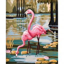 Canevas Pénélope  - Gobelin. L - Les flamants roses