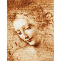 Kit point de croix - Toison d'or - Visage d'une jeune femme d'après Léonard De Vinci