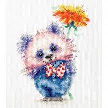 Kit broderie point de croix - Toison d'or - Panda avec fleur