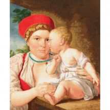 Kit broderie point de croix - Toison d'or - Une nourrice et un bébé