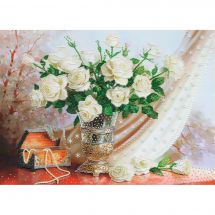 Kit de broderie avec perles - Toison d'or - Roses blanches