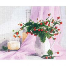 Kit broderie point de croix - Toison d'or - Nature morte rose