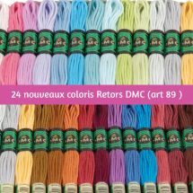 Fil à tapisser - DMC - Lot 24 nouveaux coloris Retors Mat - Art. 89