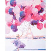 Kit Diamant et Peinture - Vervaco - Femme avec ballons