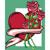 Kit de canevas pour enfant - Luc Créations - Roses de coeur